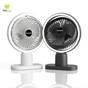 Circulating Rechargeable Table Fan with Built-in Light