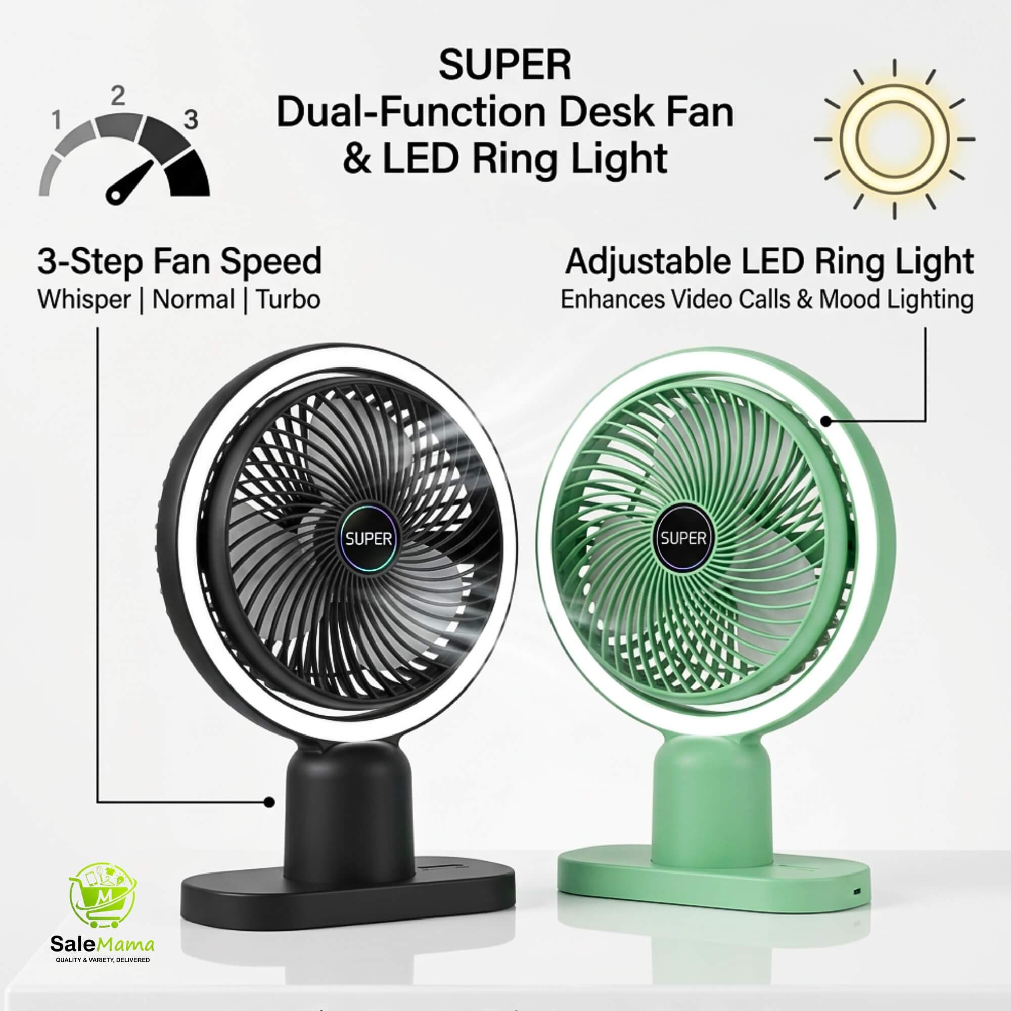 Usb Fan with Night Light - 1 Best Price BD - Image 2