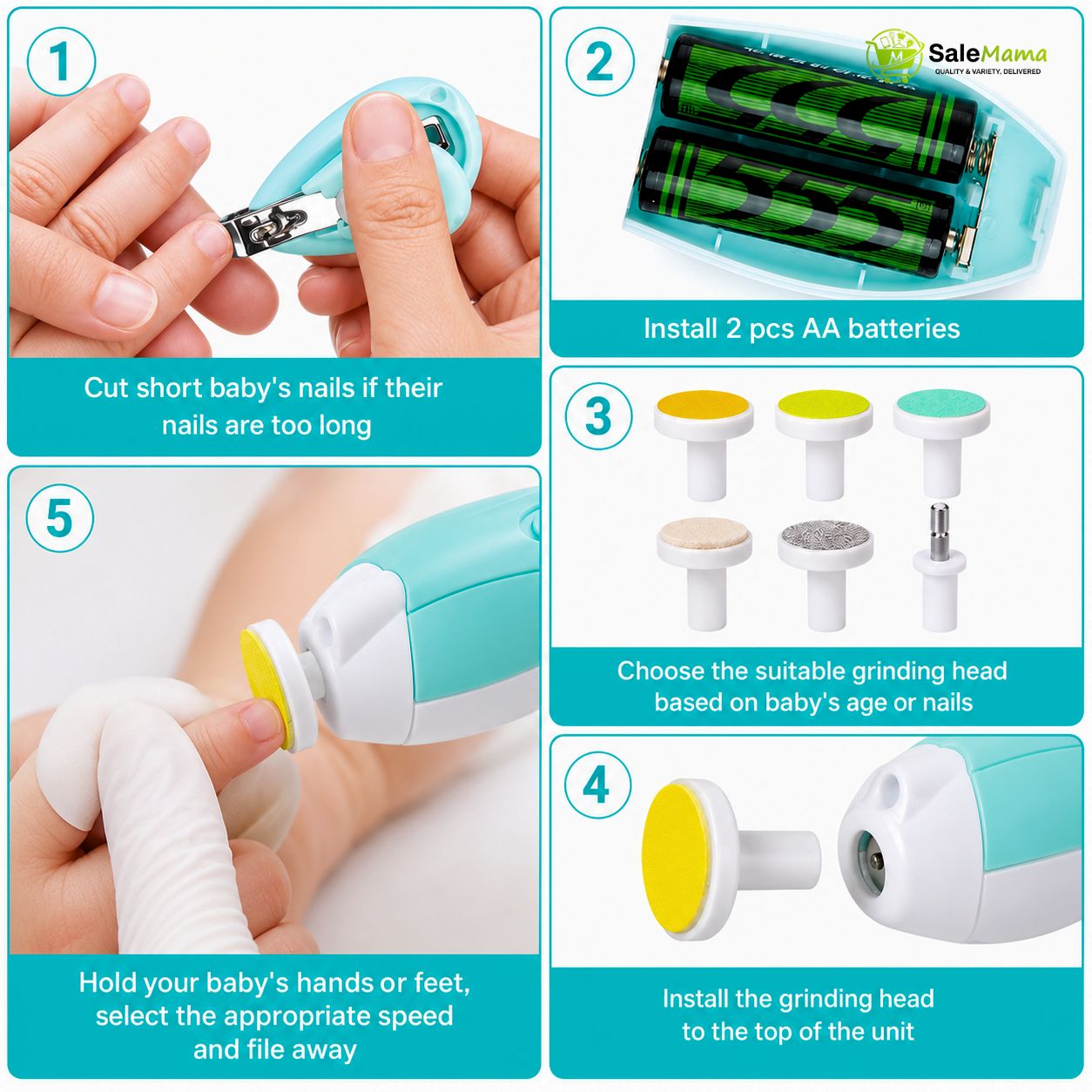 Electric Baby Care Nail Trimmer Set — নিরাপদ ও ব্যথাহীন বেবি ট্রিমার - Image 4