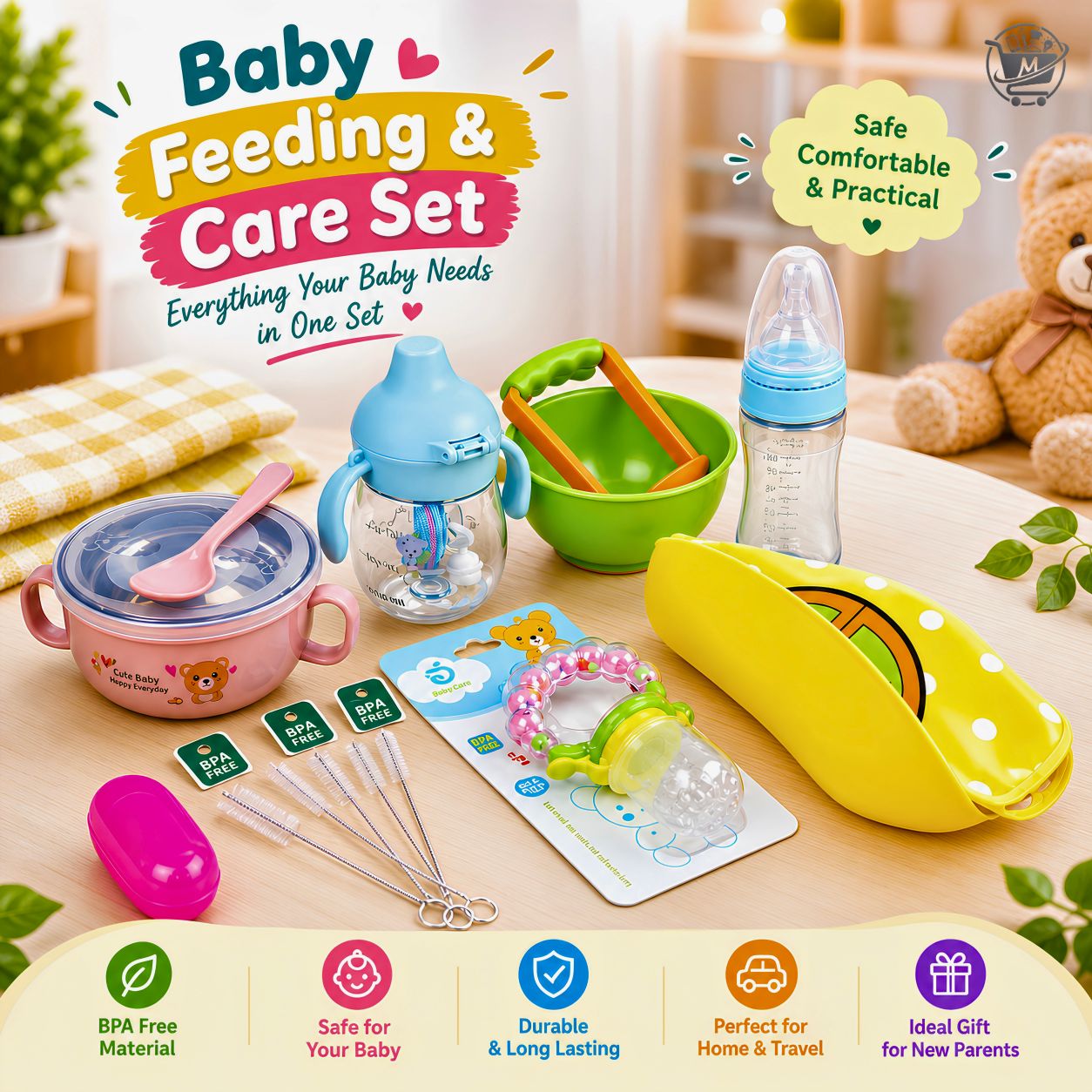 Baby Feeding & Care 8-Pcs Silicone Combo Set