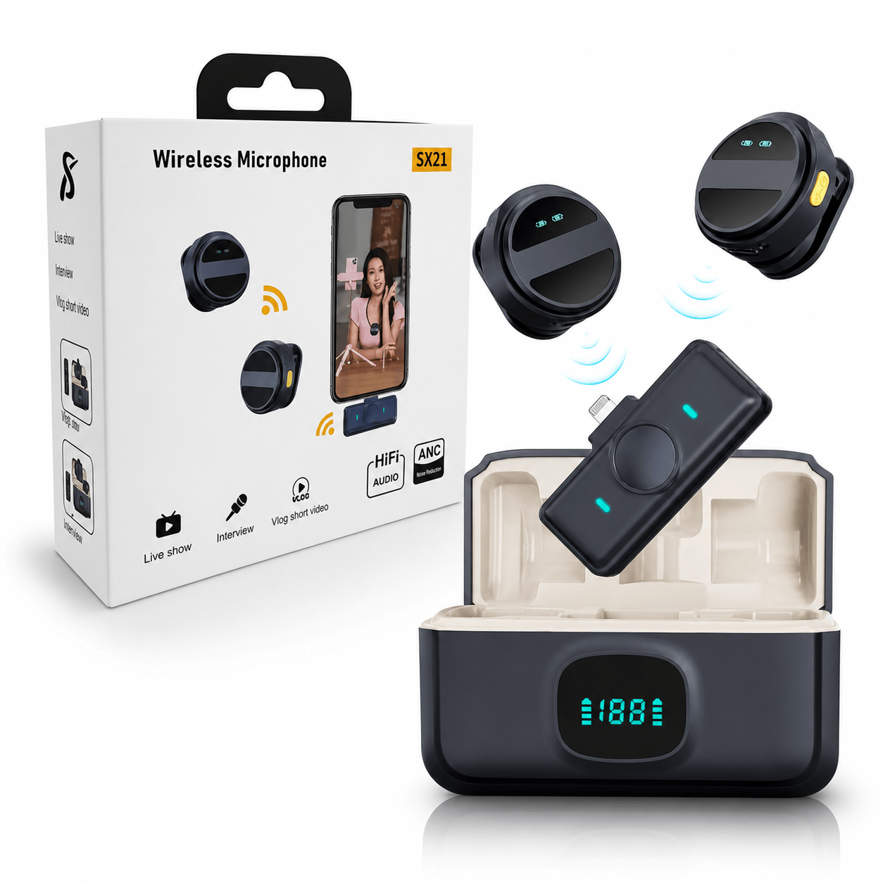 SX21 Wireless Magnetic Microphone